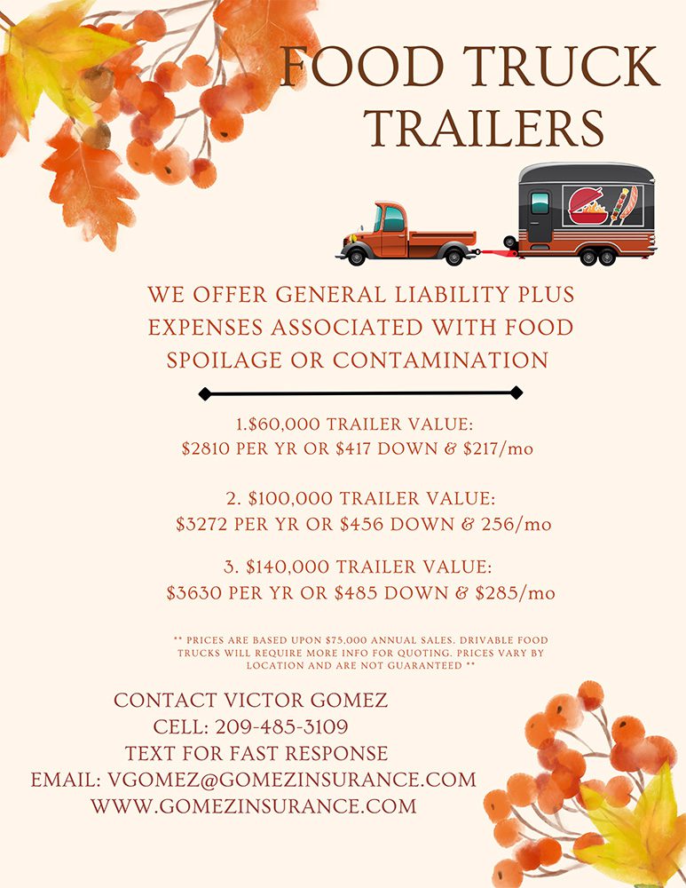 General Liability Insurance - Food Truck Trailers Flyer
